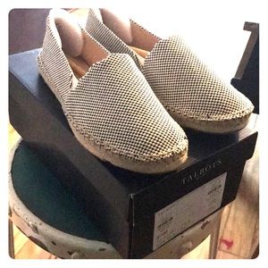 TALBOTS IZZY SCALLOP ESPADRILLES SHOES(IVORY/NAVY)